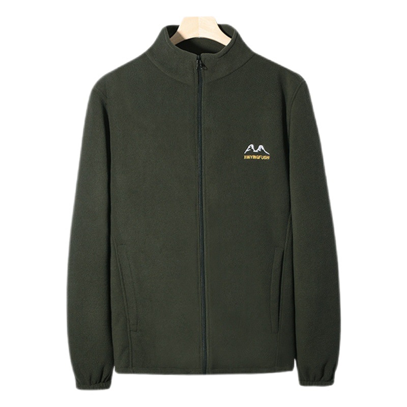 Middle-aged and elderly autumn and winter coat polar fleece fashion coat thickened warm large size dad outfit factory wholesale can be replaced