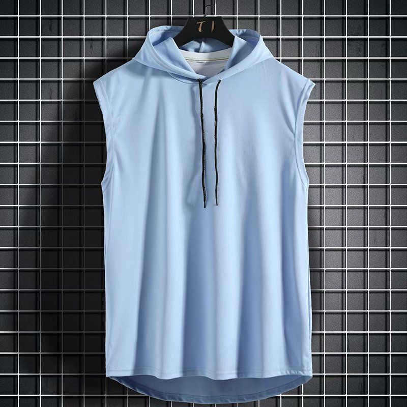 Men's Solid Color Simple Style Hooded Sleeveless Loose Men's Tops display picture 3