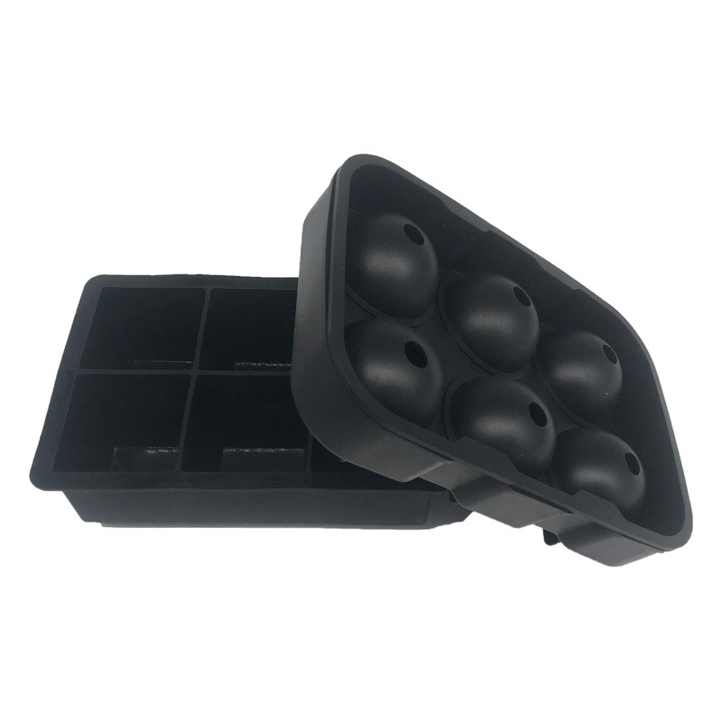 Amazon Ice Cube whisky Ice Cube creativo cuadrado caja de hielo redondo molde de hockey sobre hielo con tapa cubo de hielo de silicona