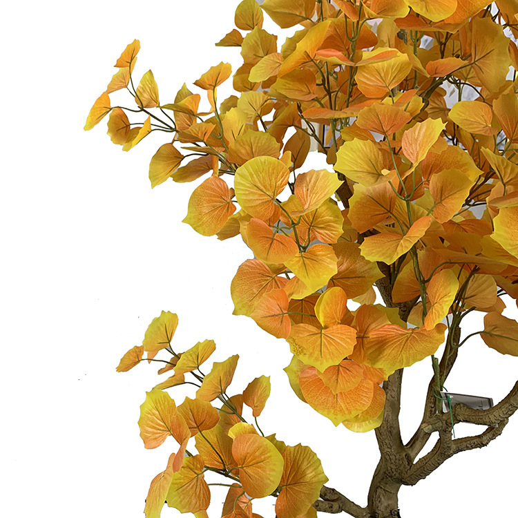 Simulación de árboles de ginkgo en macetas Ingeniería de jardines Paisajismo Árbol de ginkgo falso Varilla de plástico artificial Simulación de árboles de ginkgo en macetas