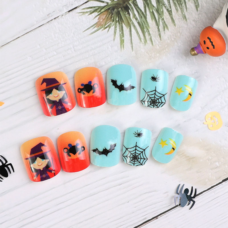 Transfronterizos amazonas usas uñas Halloween esmalte de uñas brujas cabeza de araña tela de araña usas pegatinas de uñas