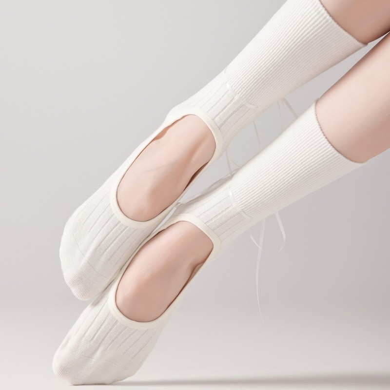 Video Album Parameters Yoga Socks Ballet Style Pilates Special Socks Non-Slip Exposed Instep Miu Style Ribbon