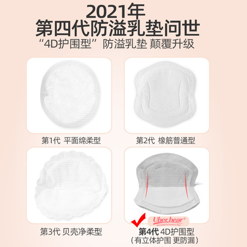 British Uberbear anti-overflow breast pads, postpartum breast pads, disposable breast pads, breathable lactation overflow breast pads, breast pads