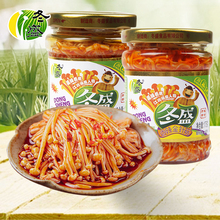 冬盛香辣红油金针菇175瓶装下饭菜解馋小零食拌饭拌面即食金批发