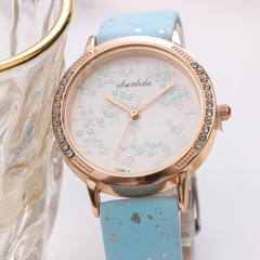 韓版ins學院風女士手錶批發時尚小眾輕奢石英手錶女皮帶學生腕錶