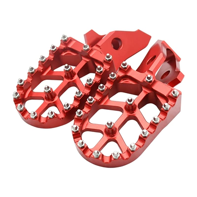 Special modified anti-slip footrests for QiuLongJiFeng electric off-road vehicles, made of aluminum alloy and enlarged for better stability (Electric vehicle pedal) - red