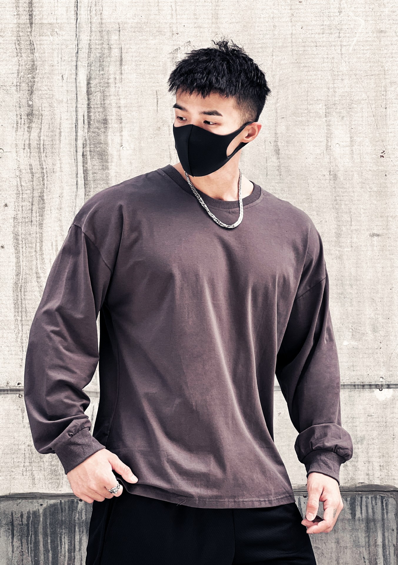 Men's Trendy Loose Fitting Fitness Clothing Long Sleeved T-Shirts Casual Training Sportswear Pullovers Sweatshirts Thin_viptrois.com