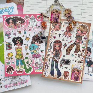 Waka Waka Cute Girl Character Sticker Millennium Story Handbook Original Guka Mobile Phone Two-Dimensional Animation