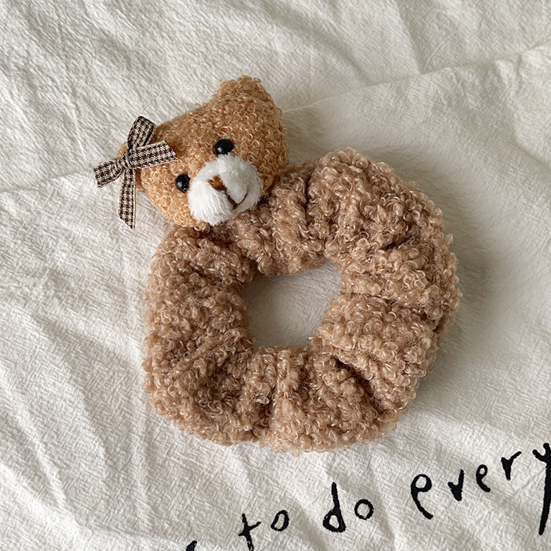 30g Weight Hair Tie Hair Accessories Type 1 Piece Quantity Holiday, Daily Occasion Plush Material Rabbit, Animal, Cartoon, Bear, Knot, Butterfly, Bow Knot Pattern Women's Gender Cute Style Cute Women's Rabbit Animal Cartoon Plush Hair Tie 6