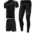 Classic hook black large logo short-sleeved three-piece set