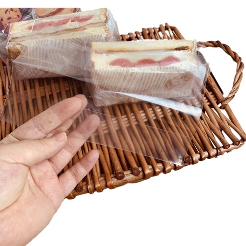 Sandwich packaging bag, thick-cut hot-pressed stall bakery, food-grade transparent bread toast bag, sandwich packaging bag