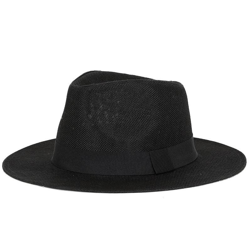 Sombrero de verano de lino de los hombres sombrero de sol panama plano británico jazz sombrero de alta gama protección del sol caballero sombrero al por mayor