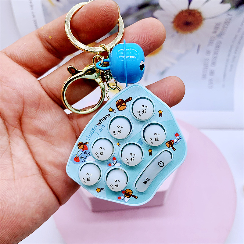 Fun mini handheld Gopher toy game machine keychain cute cartoon creative function gift ornaments