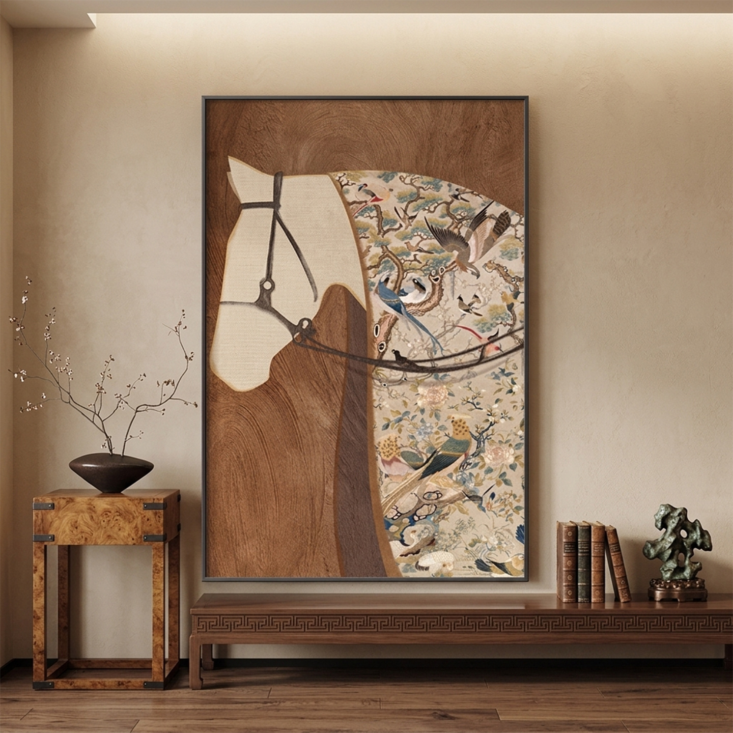 Medieval Style Living Room Decorative Painting, High-End Tv Entrance Cabinet Mural, French Maillard Sofa Background Wall Hanging Painting