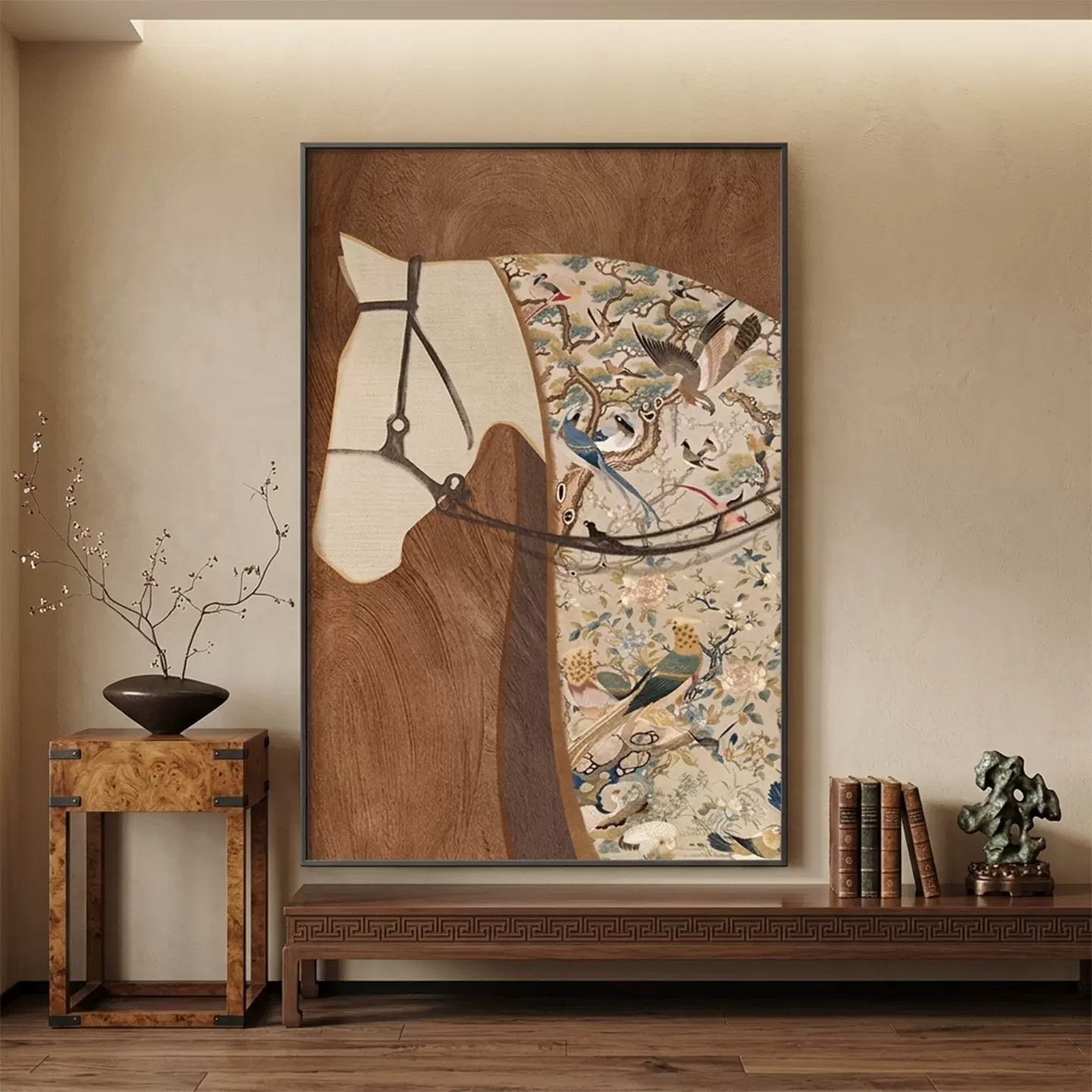 中古风客厅装饰画高级感电视玄关柜壁画法式美拉德沙发背景墙挂画