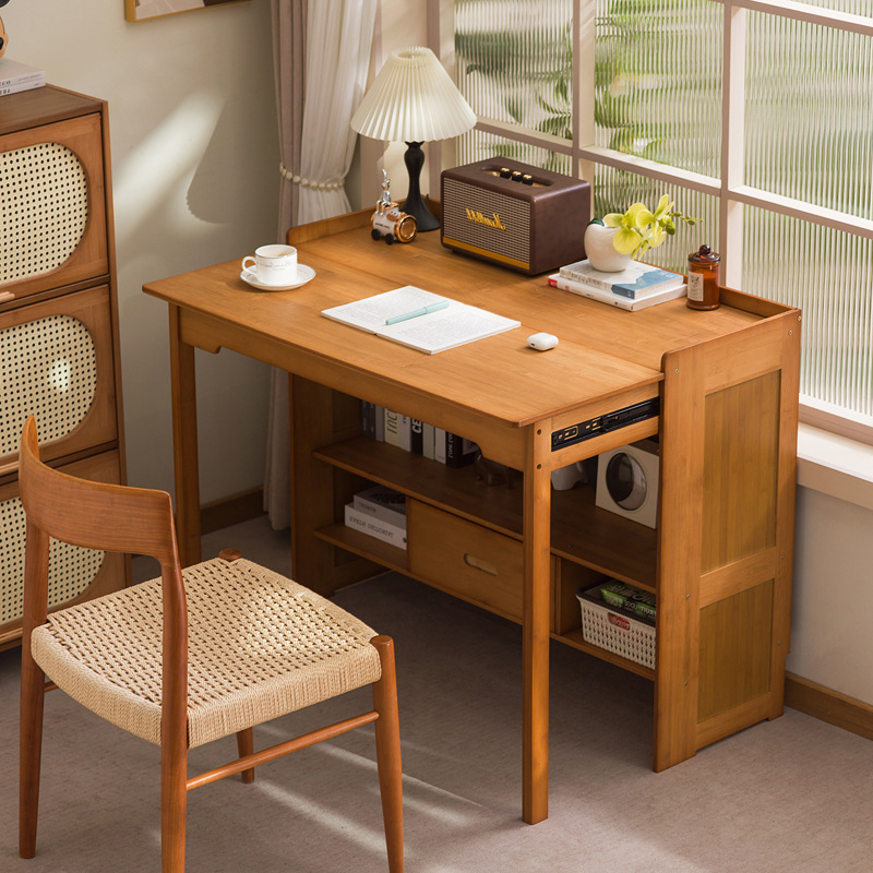 Multifunctional Folding Desk Student Home Table Bedroom Small Apartment Study Table Writing Table Solid Wood Computer Table