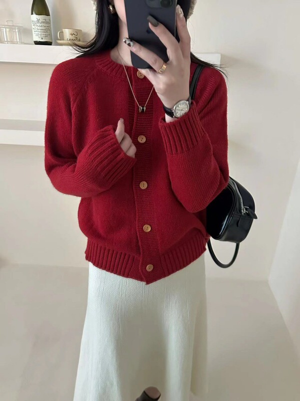 秋季高级感纯色针织毛衣女2025新款独特漂亮外搭开衫外套上衣早秋|undefined