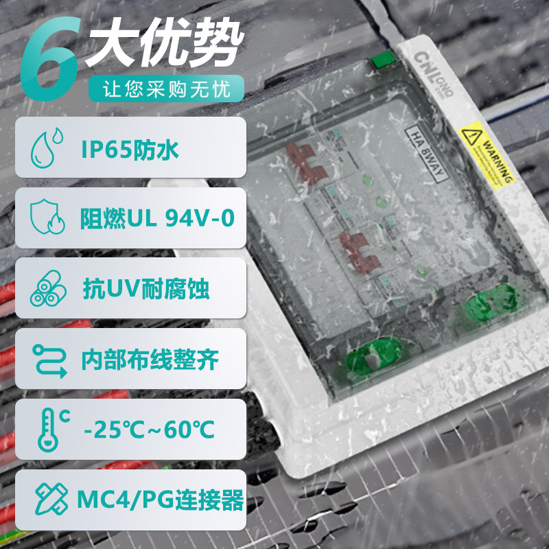 Longqi dc500/1000V PV комбайнер коробка трансграничная наружная IP65 водонепроницаемая солнечная распределительная коробка постоянного тока