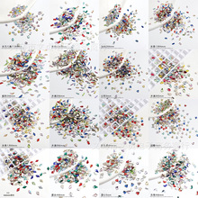 混装爆闪彩色异形钻百搭款平底钻迷你号水滴美拉德风美甲饰品批发