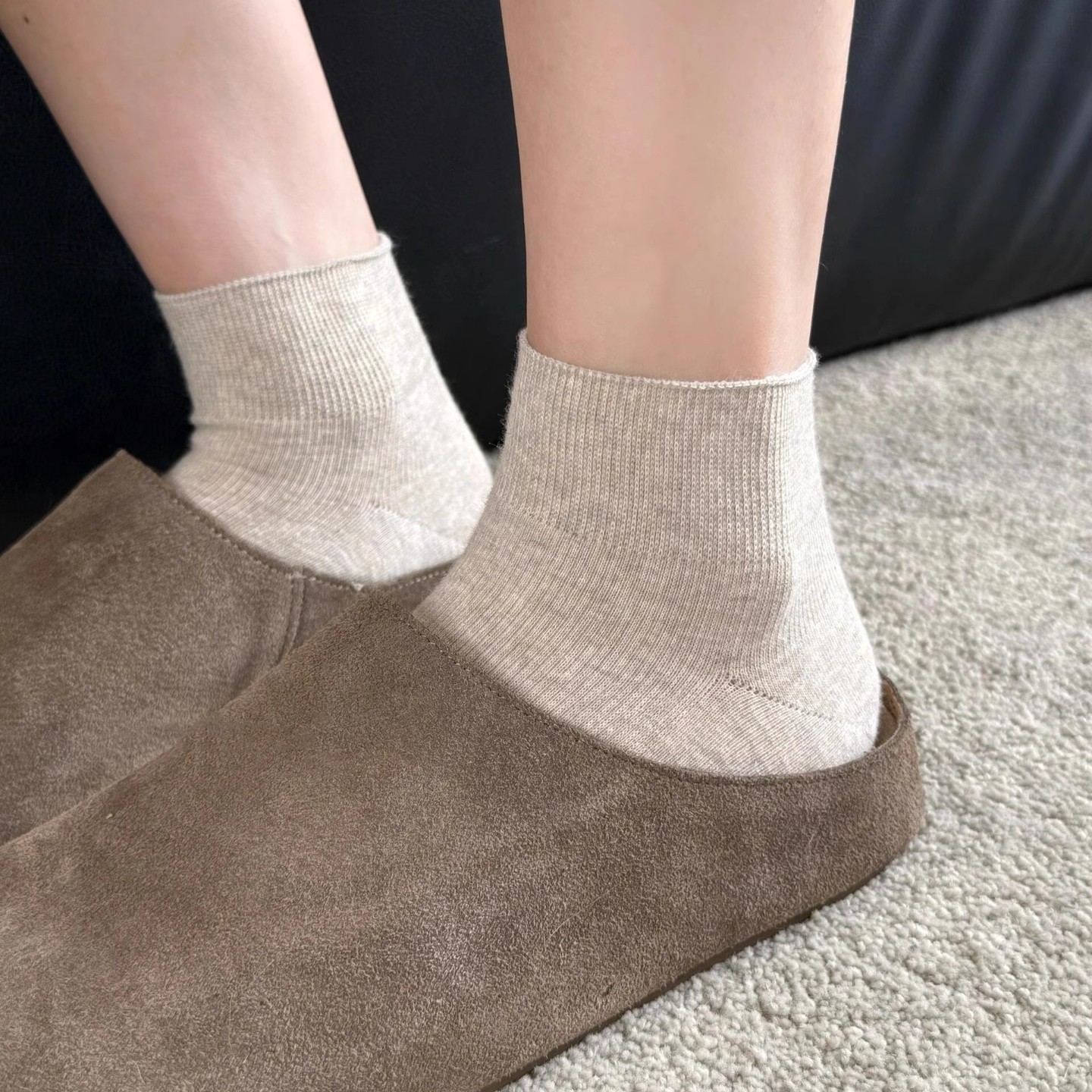 Summer thin breathable base solid color socks