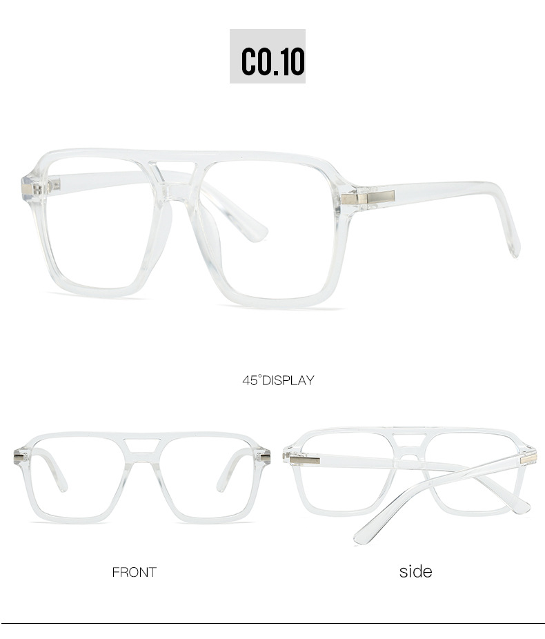 55g Weight Full rim frame Glasses Structure Glasses Classification PC Lens Material Square Glasses Style Outdoor, Street Occasion Geometric Pattern All Seasons Season Unisex Gender Streetwear Style Streetwear Geometric PC Square Full Rim Frame Optical Glasses 16