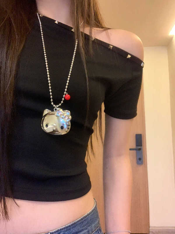 小众高级感复古卡通猫咪吊坠个性甜美可爱百搭长款项链女|undefined