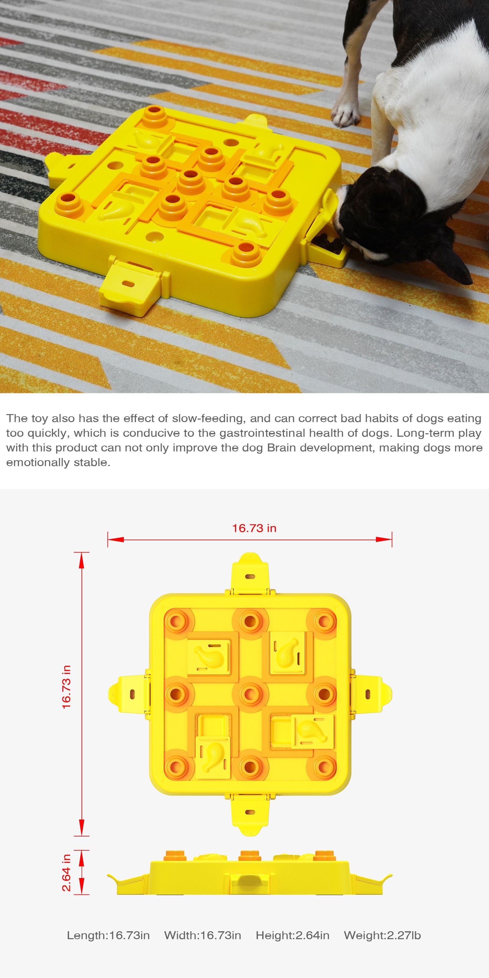 Patent-Designed Chessboard IQ Dog Puzzle Toy - Adjustable Level 1-4 Challenge