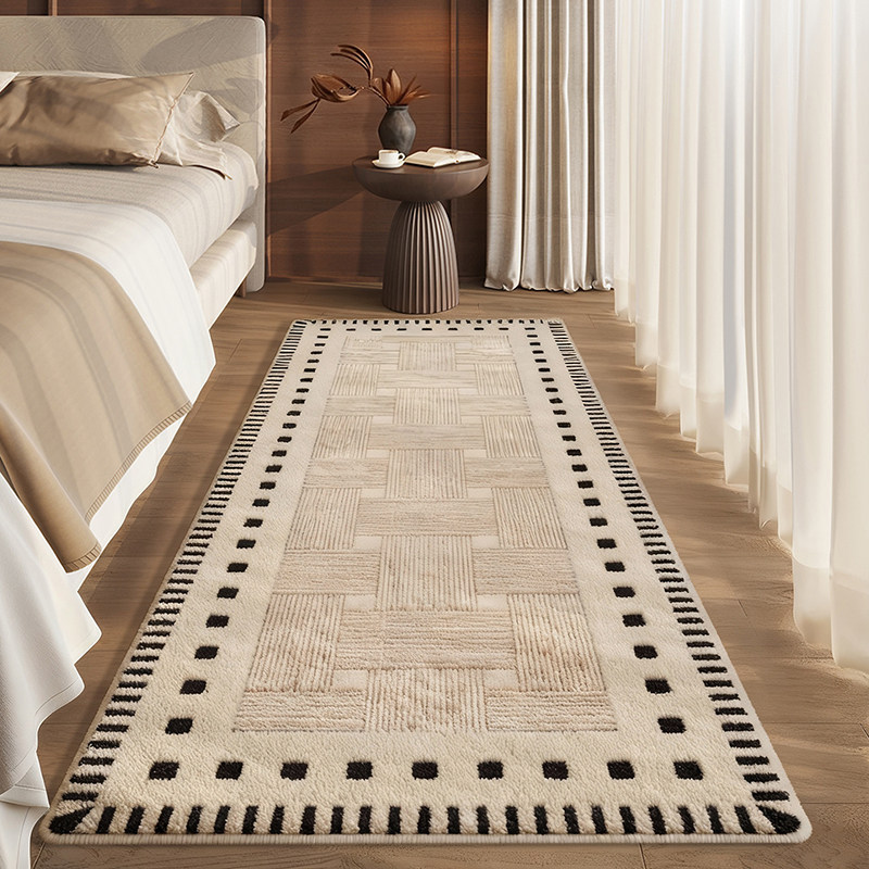 Simple Imitation Cashmere Bedside Rug, Absorbent, Skin-Friendly, Soft, Easy-Care Carpet for Bedroom, Stain-Resistant and Wear-Resistant, Can Be Shipped on Behalf of Others Simple Imitation Cashmere Bedside Rug, Absorbent, Skin-Friendly, Soft, Easy-Care Carpet for Bedroom, Stain-Resistant and Wear-Resistant, Can Be Shipped on Behalf of Others