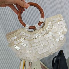 2025秋冬新款高级感纯手工天然贝壳包仙女手提女包小众设计个性潮