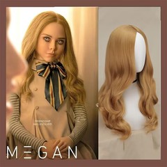 2023新電影 M3GAN/梅根cos假髮 Megan 假髮 中分長捲髮棕色