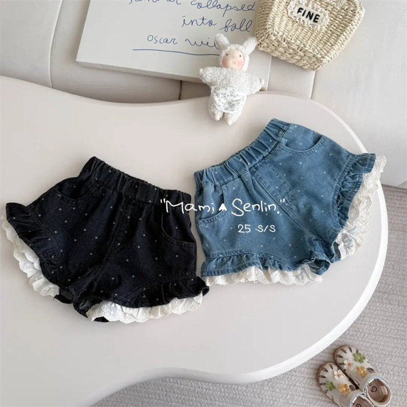 Pantalones cortos de mezclilla de siete niñas de limón salado 2025 pantalones cortos de verano delgados para mujer jeans para niños pantalones cortos de bebé