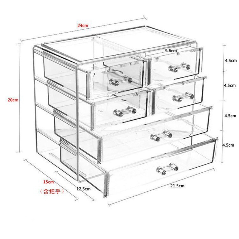 大型二層引き出しデスクトップ透明アクリル収納ボックス化粧品口紅マスク文具ラックメーカー|undefined