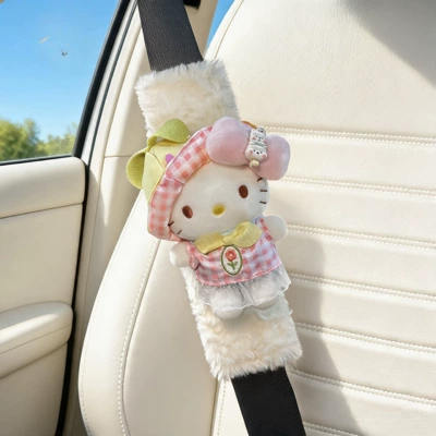 Cute Kitty Car Seatbelt Seat belt shoulder pad - colorful-polka-dot-chef-kitty-shoulder-pads