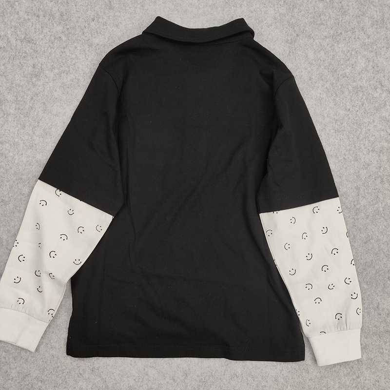 2024 nuevos niños camiseta de la escuela primaria calidad de los estudiantes drapeado de fondo camisa de Polo de manga larga jardín de infantes