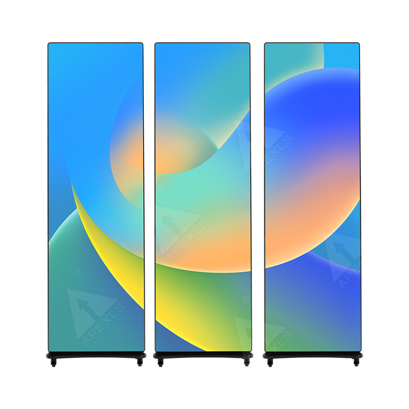 Pantalla de visualización LED Pantalla de cartel Pantalla de máquina de publicidad portátil Controle inteligente móvil sin problemas Tienda de centro comercial HD