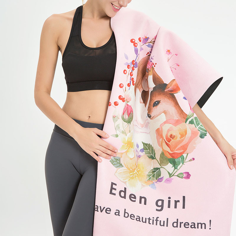 Alfombrilla de yoga de gamuza ensanchada ultrafina de 1,5mm Alfombrilla de goma con estampado de goma Alfombrilla antideslizante para ejercicios de salto de cuerda de fitness