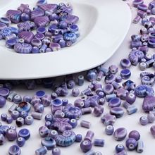 景德镇海洋风蓝色陶瓷串珠手工DIY饰品配件散珠手链项链材料批发