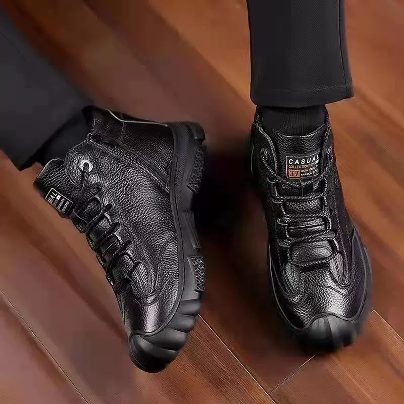 高帮商务职业欣耐安全劳保鞋防滑保暖防滑头层牛皮软底透气工作鞋