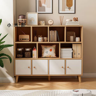 Simple Bookcase with Legs, Floor-Standing Bookshelf, Simple Modern Storage Rack, Living Room Storage Cabinet, Student Combination Storage Cabinet Factory