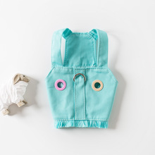 狗狗衣服春秋款网红夏天宠物牛仔背带薄款猫咪法斗比熊犬