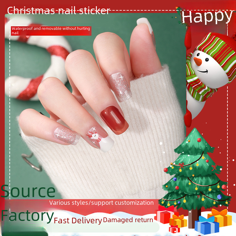 Christmas winter fake nails for nails