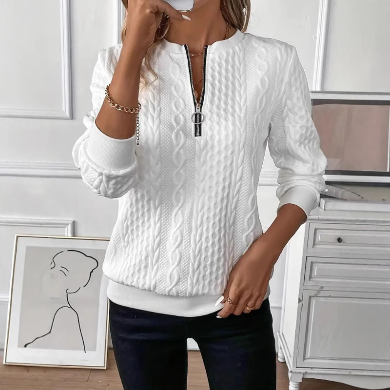 2024 Cross-Border Amazon Tk Popular Women's Pullover Sweatshirt Four-In-One Quilted Casual Sweatshirt Zipper Sweatshirt