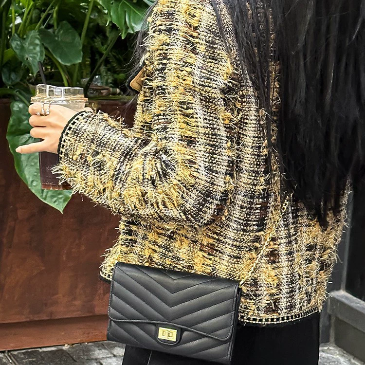 Маленькая вместительная сумка через плечо, премиум, стиль Chanel, сумка на цепочке