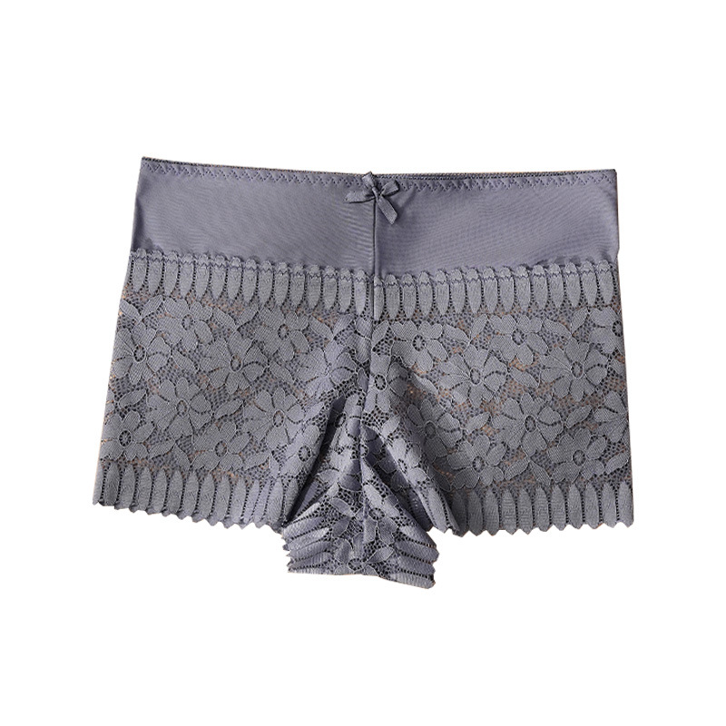 Boxeadores huecos de las mujeres europeos y americanos sexy encaje Mediados de cintura vaina transpirable ver a través de la ropa interior transfronteriza caliente