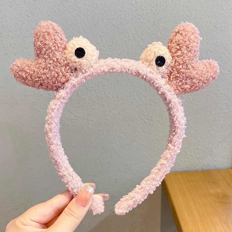 Lavarse la cara cinturón de cabello lindos de peluche para la mujer lavado y máscara especial de agujeros de cabello cinturón de cabello brazalete