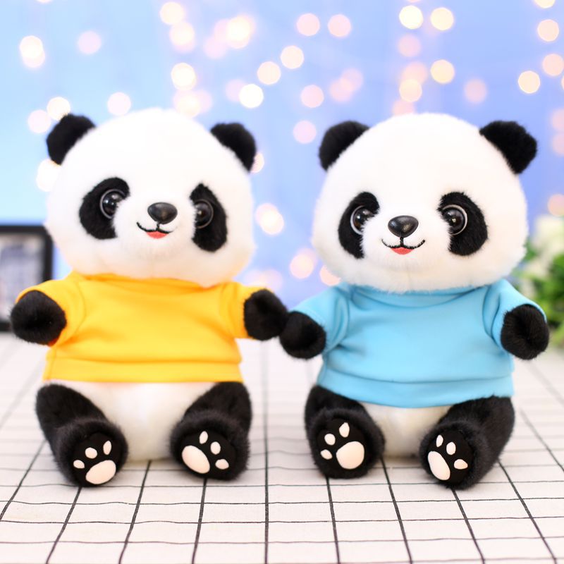청두 국보 팬더 스웨트 셔츠 팬더 플러시 장난감 드레싱 천 인형 사천 관광 기념 선물 인쇄 로고