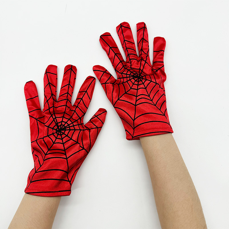 スパイダーマン手袋ハロウィーン舞踏会演技手袋蜘蛛の巣パーティー衣装演技手袋|undefined