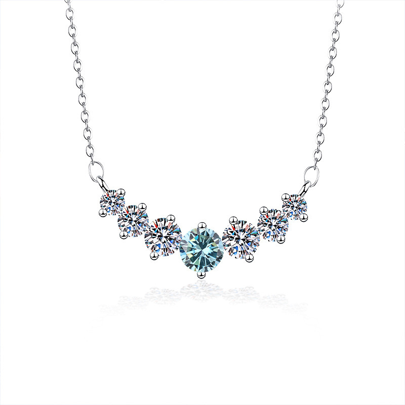 Colgante de plata esterlina 5 quilates 925 collar de piedra de moissanita collar de plata colgante de clavícula de mujer comercio exterior transfronterizo