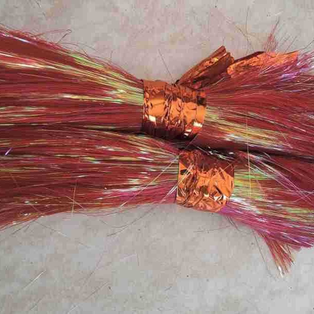 雪青紫丝弯曲螺旋亮片卷卷金丝渔具绑钩子亮粉红浅粉色五彩扁带丝