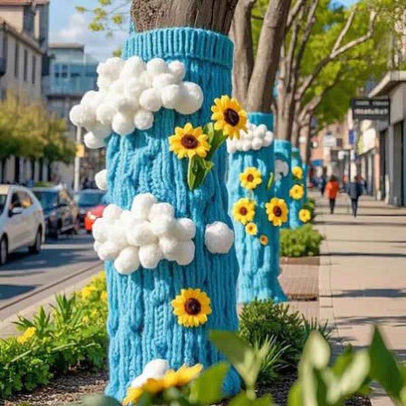 冬季景区元旦给大树穿毛衣成品私人网红店旅游打卡地装饰